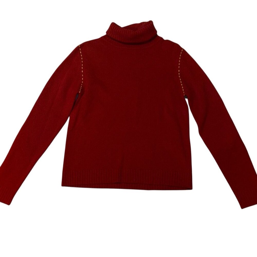 Laura Leigh Ltd Collection Lambswool Burgundy Medium Turtleneck Sweater